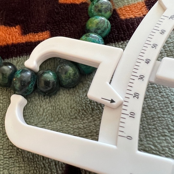 ❤️ Southwestern Heavy Chrysocolla Gemstone Stretch Bracelet 14mm Adjustable - Picture 4 of 9